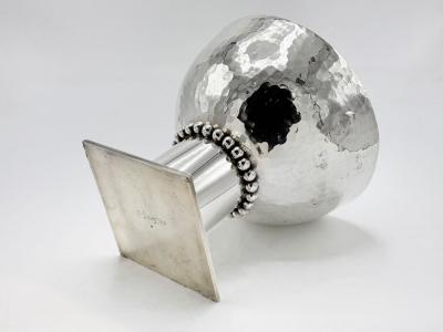 Jean Despres Jean Despr s Modernist Hammered Silver Plated Bowl France circa 1930s