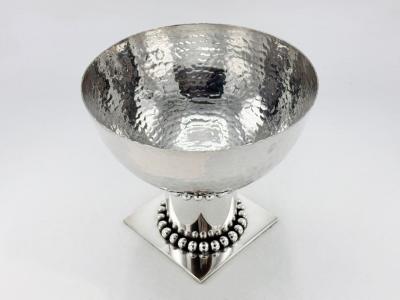 Jean Despres Jean Despr s Modernist Hammered Silver Plated Bowl France circa 1930s