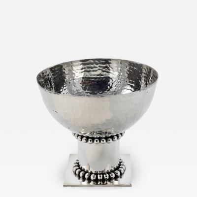 Jean Despres Jean Despr s Modernist Hammered Silver Plated Bowl France circa 1930s