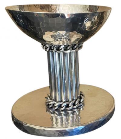 Jean Despres Jean Despres Elegant Candlesticks Signed French Silver Plate Metal