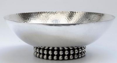 Jean Despres Jean Despres French Silver Plate Metal Bowl Unique Design