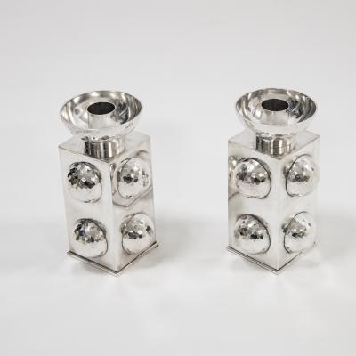 Jean Despres Pair of candle holders