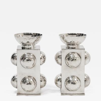 Jean Despres Pair of candle holders