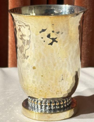 Jean Despres Signed Modernist Silver Cup or Vase French Art Deco Modernist Design