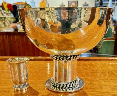 Jean Despres Signed Modernist Silver Cup or Vase French Art Deco Modernist Design