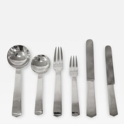 Jean Despres Silver plated cutlery set by Jean Despr s circa 1950