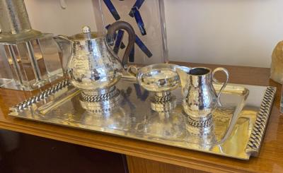 Jean Despres jean Despres signed full tea set and plate