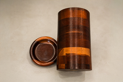 Jean Dobr Brazilian Modern Wine Holder with Lid in Rosewood Imbuia Wood by Jean Dobr 
