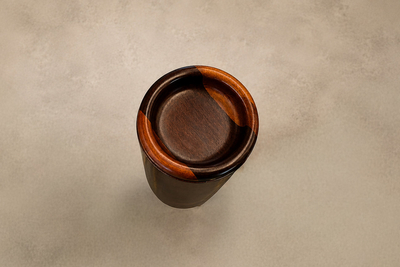 Jean Dobr Brazilian Modern Wine Holder with Lid in Rosewood Imbuia Wood by Jean Dobr 
