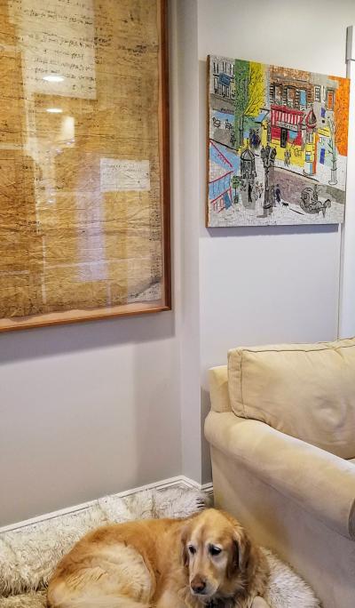 Jean Dufy Mosaic of a Jean Dufy Paris Street Scene Watercolor c 1960