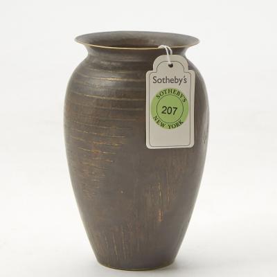 Jean Dunand Art Deco Patinated Dinanderie Vase by Jean Dunand