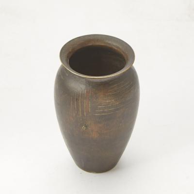 Jean Dunand Art Deco Patinated Dinanderie Vase by Jean Dunand