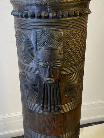 Jean Dunand FRENCH ART DECO AFRICAN DRUM FLOOR LAMPS IN THE MANNER OF JEAN DUNAND