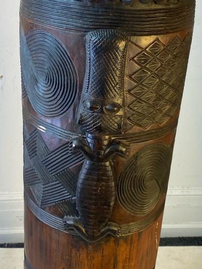 Jean Dunand FRENCH ART DECO AFRICAN DRUM FLOOR LAMPS IN THE MANNER OF JEAN DUNAND