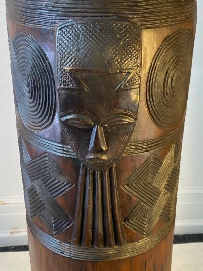 Jean Dunand FRENCH ART DECO AFRICAN DRUM FLOOR LAMPS IN THE MANNER OF JEAN DUNAND