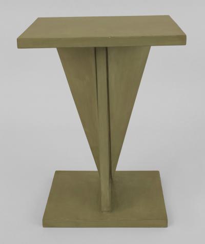 Jean Dunand French Art Deco Ebonized and Light Green Lacquered End Table