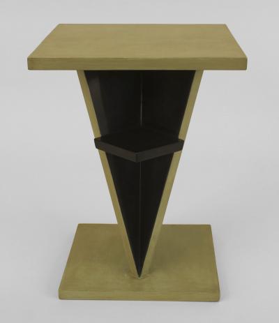 Jean Dunand French Art Deco Ebonized and Light Green Lacquered End Table