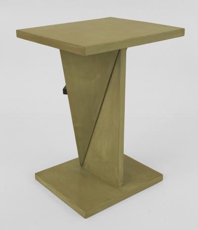 Jean Dunand French Art Deco Ebonized and Light Green Lacquered End Table