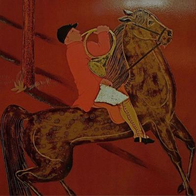 Jean Dunand La Chasse 4 Panel Folding Screen by Jean Dunand