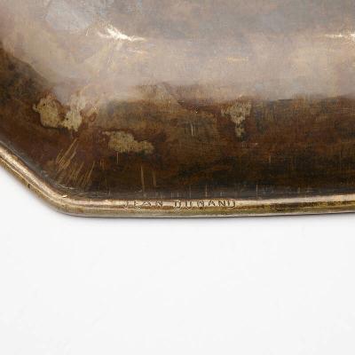 Jean Dunand Rare Dinanderie Charger in Patinated Copper and Nickel Silver by Jean Dunand