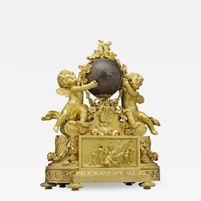 Jean Fran ois Deni re A Fine Quality Napoleon III Ormolu and Patinated Bronze Figural Mantel Clock
