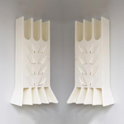 Jean Francois Demarne Unusual Pair of French Bespoke Plaster Epi de Ble Sconces