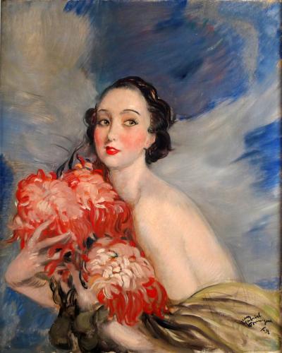 Jean Gabriel Domergue Jeune femme aux fleurs