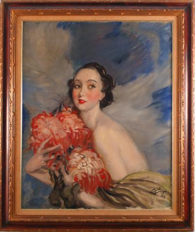 Jean Gabriel Domergue Jeune femme aux fleurs
