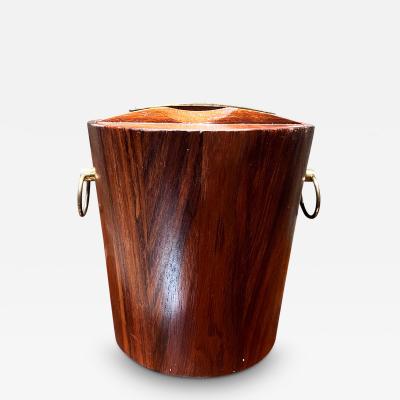 Jean Gillon 1960s Style Jean Gillon Italma Rosewood and Bronze Ice Bucket Brazil