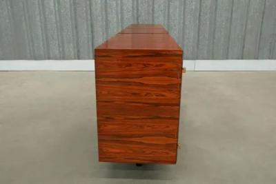 Jean Gillon Brazilian Modern Credenza in Hardwood Brass finish Jean Gillon 1960s