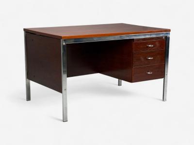 Jean Gillon Brazilian Modern Jacaranda Chrome Writing Desk Brazil 1960s