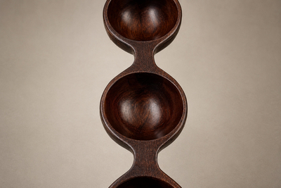 Jean Gillon Decorative Tray with Three Compartments in Brazilian Rosewood by Jean Gillon