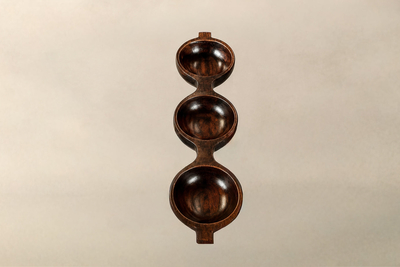 Jean Gillon Decorative Tray with Three Compartments in Brazilian Rosewood by Jean Gillon