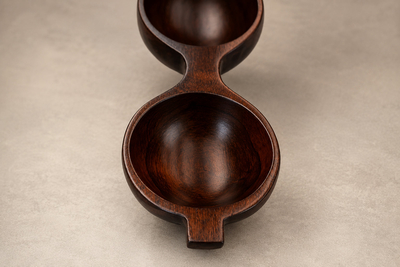 Jean Gillon Decorative Tray with Three Compartments in Brazilian Rosewood by Jean Gillon