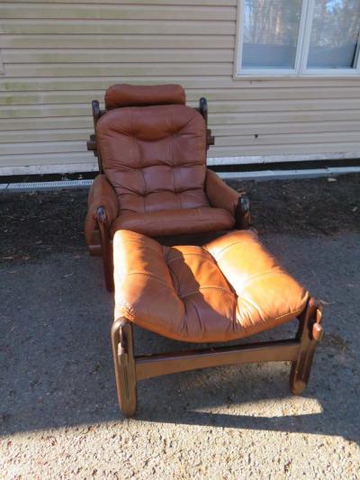 Jean Gillon Fabulous Brazilian Rosewood Jean Gillon Lounge Chair and Ottoman for Probel