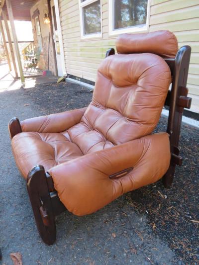Jean Gillon Fabulous Brazilian Rosewood Jean Gillon Lounge Chair and Ottoman for Probel