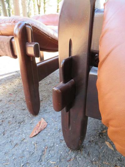 Jean Gillon Fabulous Brazilian Rosewood Jean Gillon Lounge Chair and Ottoman for Probel