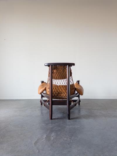 Jean Gillon Jangada Chair Ottoman by Jean Gillon for Italma Wood Art