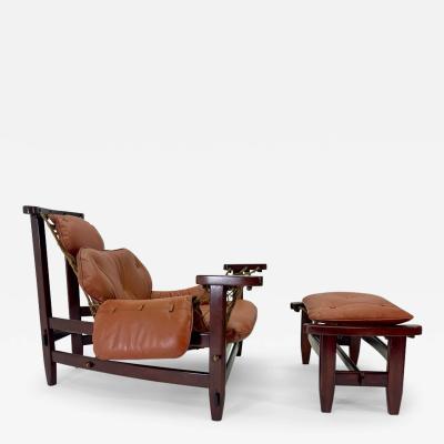 Jean Gillon Jangada Lounge Chair with Ottoman by Jean Gillon Brazil Circa 1960