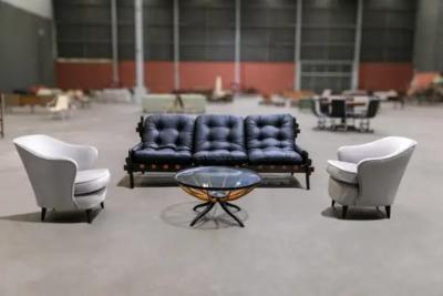 Jean Gillon Mid Century Modern Sofa in Hardwood Leather by Jean Gillon 1970 Brazil