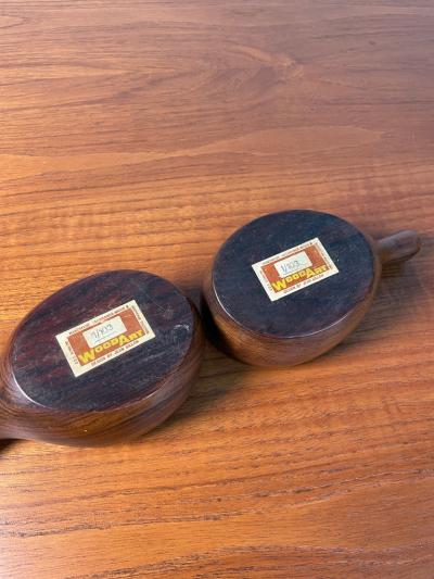 Jean Gillon Pair of Brazilian Modern Bowl in Hardwood by Jean Gilon for WoodArt Brazil