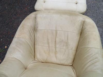 Jean Gillon Rare Pair Jean Gillon Rosewood Leather Lounge Chair Ottoman Probel Brazilian