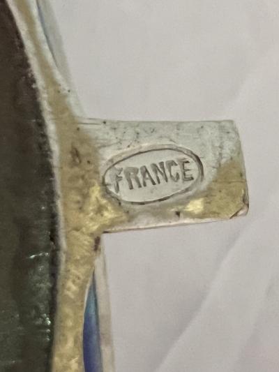 Jean Goulden FRENCH ART DECO NICKELED BRONZE AND CERAMIC TAZZA IN THE MANNER OF JEAN GOULDEN