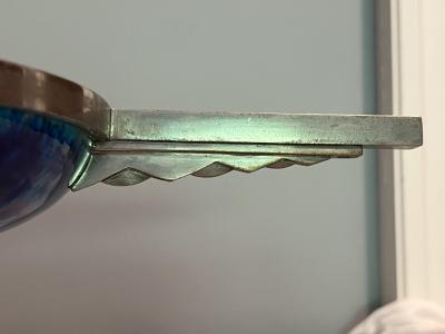 Jean Goulden FRENCH ART DECO NICKELED BRONZE AND CERAMIC TAZZA IN THE MANNER OF JEAN GOULDEN