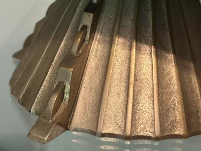 Jean Goulden FRENCH ART DECO NICKELED BRONZE AND CERAMIC TAZZA IN THE MANNER OF JEAN GOULDEN