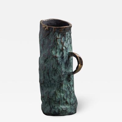 Jean Grisoni JEAN GRISONI BRONZE AQUA VASE WITH HANDLE