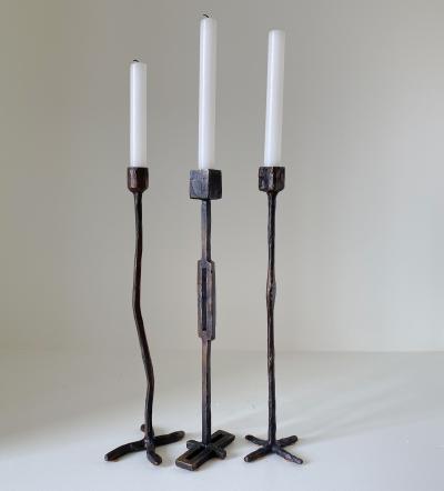 Jean Grisoni JEAN GRISONI BRONZE CANDLESTICKS