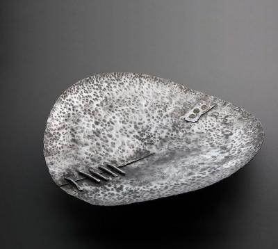 Jean Grisoni JEAN GRISONI UNIQUE HAMMERED FRENCH SOLID SILVER BOWL