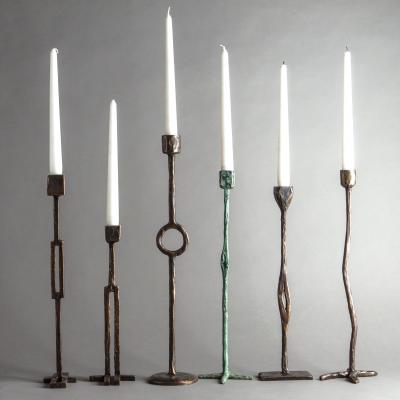 Jean Grisoni SERIES OF 6 CANDLEHOLDERS