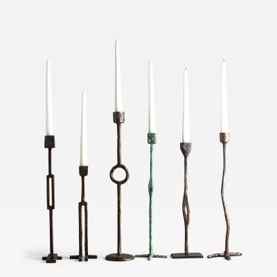 Jean Grisoni SERIES OF 6 CANDLEHOLDERS